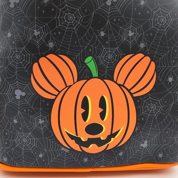 Loungefly Disney Mickey Halloween Pumpkin Light-up Mini Backpack & Wallet Set